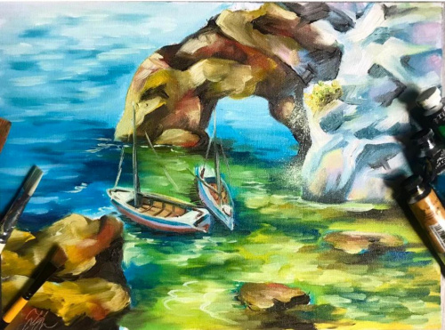 Мастер-класс «Крымский пейзаж» Масло