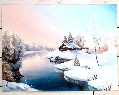 Мастер-класс «Русская зима». Масло. 